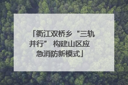 衢江双桥乡“三轨并行” 构建山区应急消防新模式
