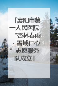襄阳市第一人民医院“杏林春雨・雪域仁心”志愿服务队成立