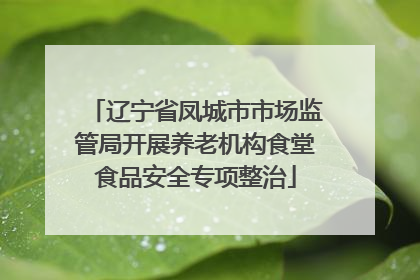 辽宁省凤城市市场监管局开展养老机构食堂食品安全专项整治
