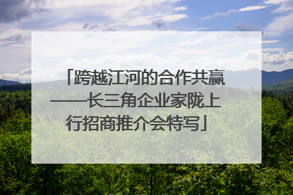 跨越江河的合作共赢——长三角企业家陇上行招商推介会特写