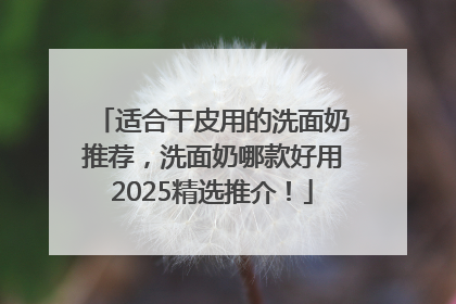 适合干皮用的洗面奶推荐，洗面奶哪款好用2025精选推介！