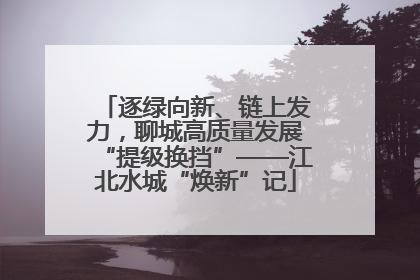 逐绿向新、链上发力，聊城高质量发展“提级换挡”——江北水城“焕新”记