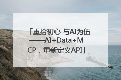 重拾初心 与AI为伍——AI+Data+MCP，重新定义API