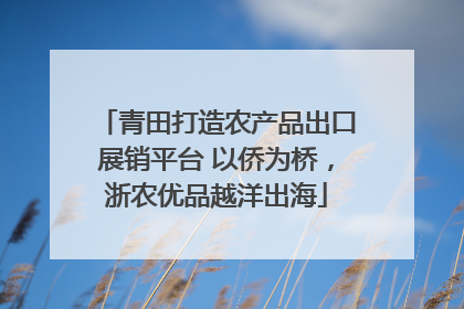 青田打造农产品出口展销平台 以侨为桥，浙农优品越洋出海