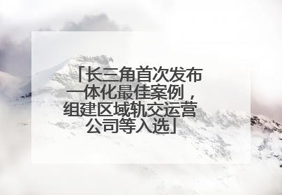 长三角首次发布一体化最佳案例，组建区域轨交运营公司等入选
