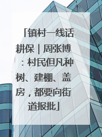 镇村一线话耕保｜周张博：村民但凡种树、建棚、盖房，都要向街道报批