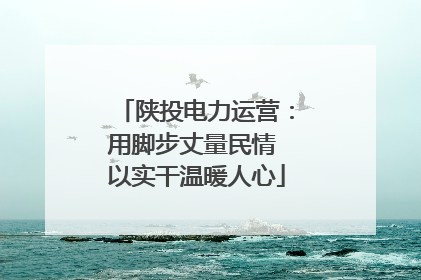 陕投电力运营：用脚步丈量民情 以实干温暖人心