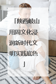 陕西岐山用周文化浸润新时代文明实践底色