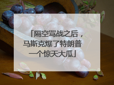 隔空骂战之后，马斯克爆了特朗普一个惊天大瓜