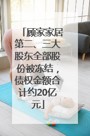 顾家家居第二、三大股东全部股份被冻结，债权金额合计约20亿元