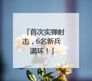 首次实弹射击，6名新兵满环！