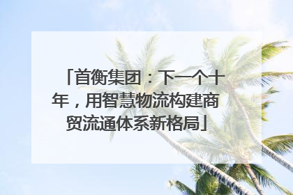 首衡集团：下一个十年，用智慧物流构建商贸流通体系新格局
