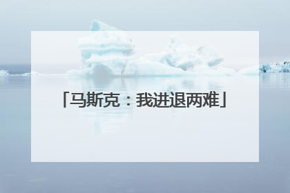 马斯克：我进退两难