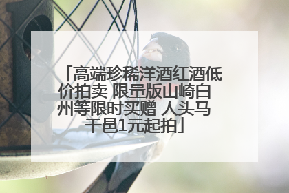 高端珍稀洋酒红酒低价拍卖 限量版山崎白州等限时买赠 人头马干邑1元起拍
