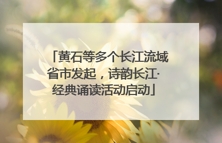 黄石等多个长江流域省市发起，诗韵长江·经典诵读活动启动