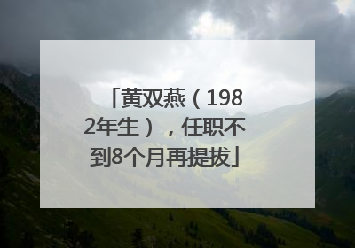 黄双燕（1982年生），任职不到8个月再提拔