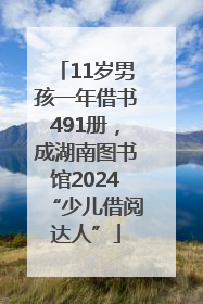 11岁男孩一年借书491册，成湖南图书馆2024“少儿借阅达人”