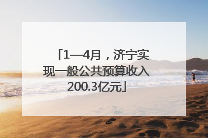 1—4月，济宁实现一般公共预算收入200.3亿元
