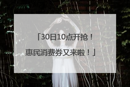 30日10点开抢！惠民消费券又来啦！