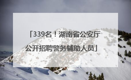339名！湖南省公安厅公开招聘警务辅助人员