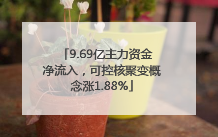 9.69亿主力资金净流入，可控核聚变概念涨1.88%