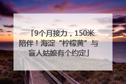 9个月接力，150米陪伴！海淀“柠檬黄”与盲人姑娘有个约定